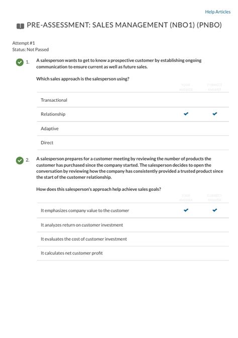 2025 WGU D099 Sales Management Pre-Assessment (NBO1 & PNBO): Complete ...