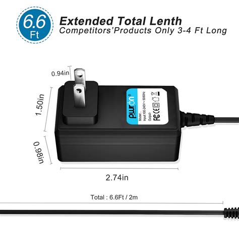 Snapklik.com : 6.6 FT Long AC To DC Power Adapter Charger For TC ...