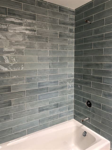 Seaside Polished Blue Ceramic Tile | Bathroom remodel shower, Bathroom ...