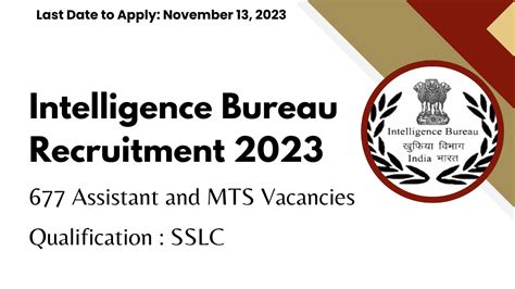 Intelligence Bureau Recruitment 2023 | Apply Now for 677 Assistant and ...