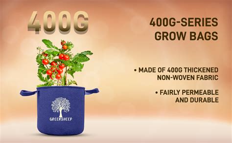 GREENSHEEP Geo Fabric Grow Bags for Terrace Gardening, Balcony ...