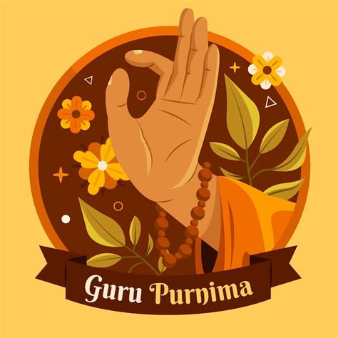 Illustration de plat gourou purnima | Vecteur Gratuite