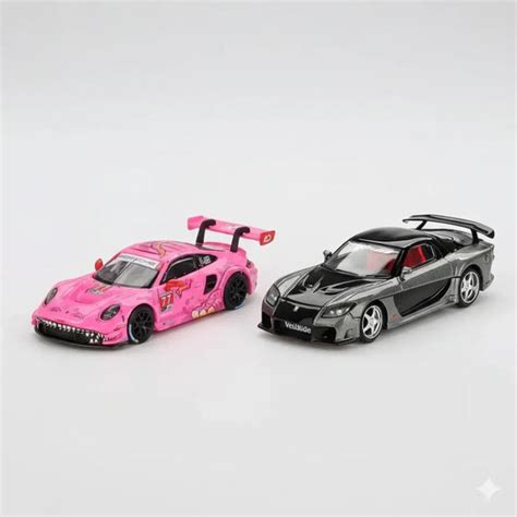 Mini GT 1:64 Racing Duo Diecast Set – Roxy Porsche 911 GT3 R #77 IMSA ...