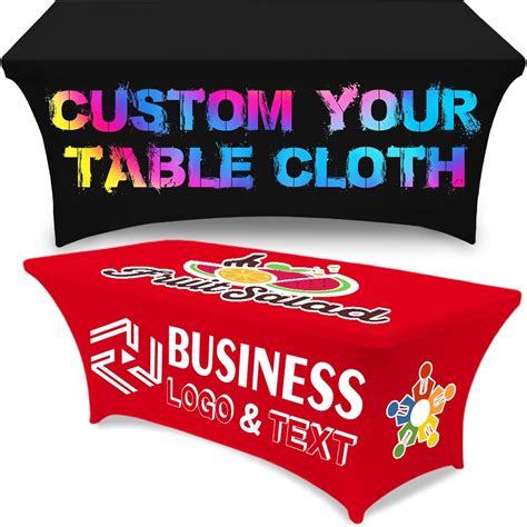 Amazon.com: Uoffice5 Custom Table Cloth with Business Logo 4 5 6 8FT ...