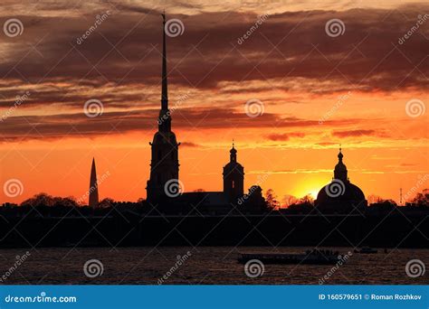 Peter and Paul Fortress at Sunset. Saint Petersburg. Russia Stock Image ...