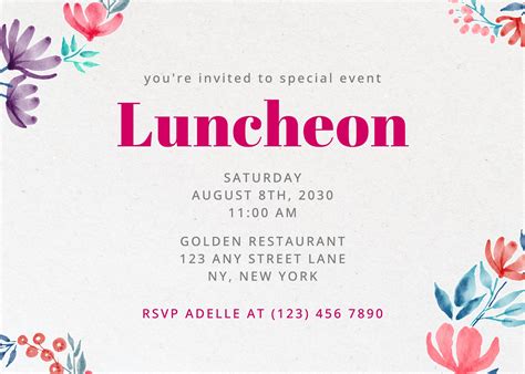 luncheon invitation template design ideas 43231688 Template