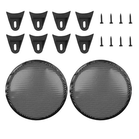 Unifizz 2pcs Car Grill Cover Mesh Protector Black Speaker Cover Woofer ...