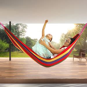 DIPDEY Portable Swing Cotton Stripe With Strong Hammocks Rope Beach ...