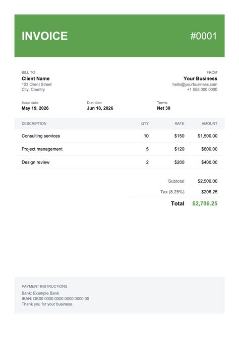 Free Microsoft Word Invoice Templates (.docx) | Billpal