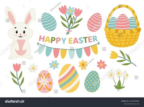 Cute Easter Clip Art Set Easter Stock Vector (Royalty Free) 2592926805 ...