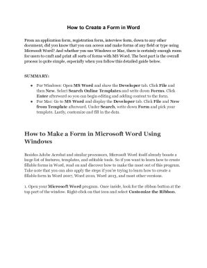 Image result for How to Create a Word Form
