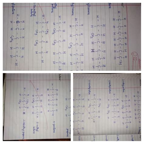 Structures of isomers of hexane and heptane,pentane - Brainly.in