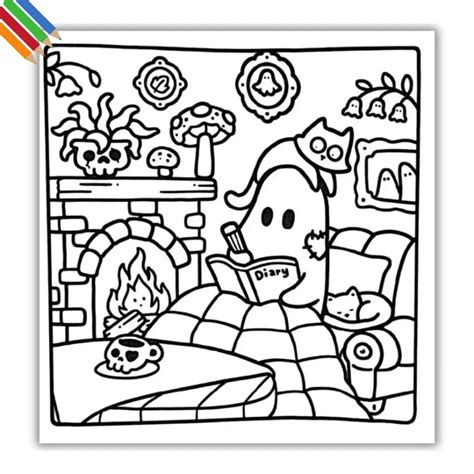 Spooky Cozy Coloring Pages