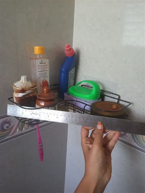 Oswell Self-Adhesive Heavy Duty Metal Bathroom Storage Corner Rack ...