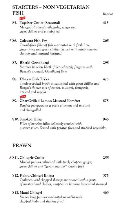 Menu at Oh Calcutta, Gurugram, Vijay Complex