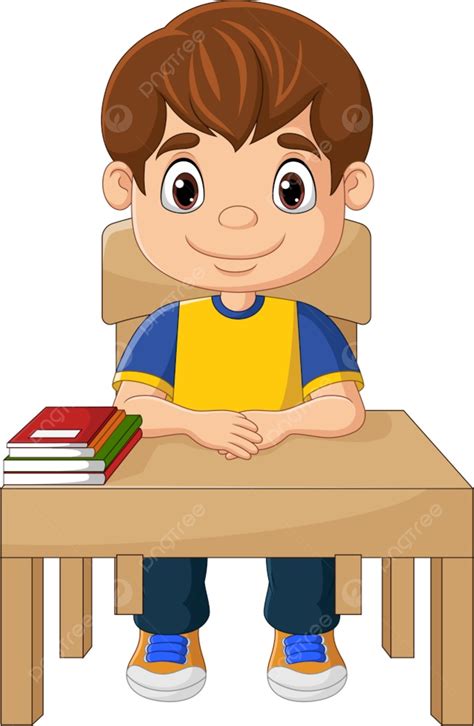 Boy Studying Cartoon