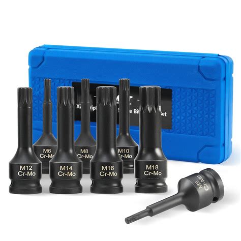 Orion Motor Tech XZN Triple Square Spline Bit Sockets, 8pc 1/2" Drive ...