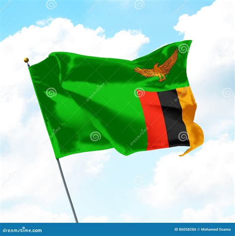 Flag of Zambia stock photo. Image of pattern, kwacha - 86058286