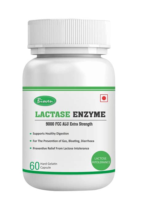 Bioven Lactase Enzyme 60 Hard Gelatin Serving | Biovenlactase.com