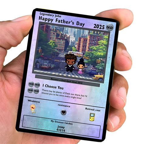 Personalized Father's Day Pokemon Card | Best Dad Ever | Gossby