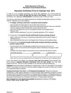 AK Education Verification Form 2015-2026 - Fill and Sign Printable ...