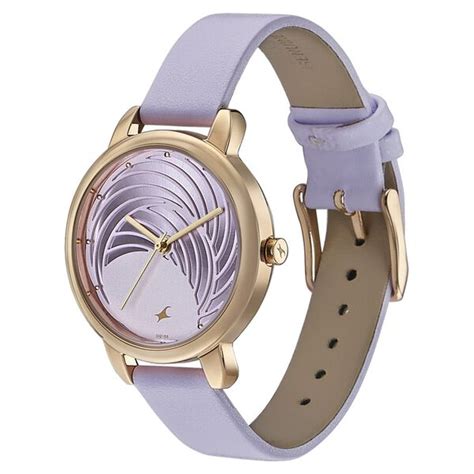 Buy Online Fastrack Stunners Quartz Analog Purple Dial Leather Strap ...