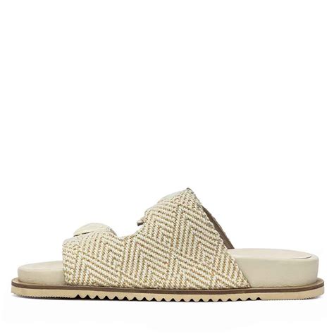 Saint Oren Off White Stone Jeweled Raffia Leather Sandals – SaintG India