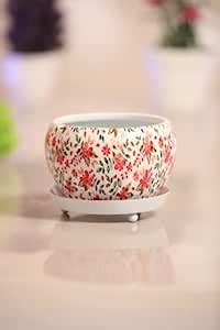 Humera Handicraft Aesthetic Design, Round Metal Planter with Water ...