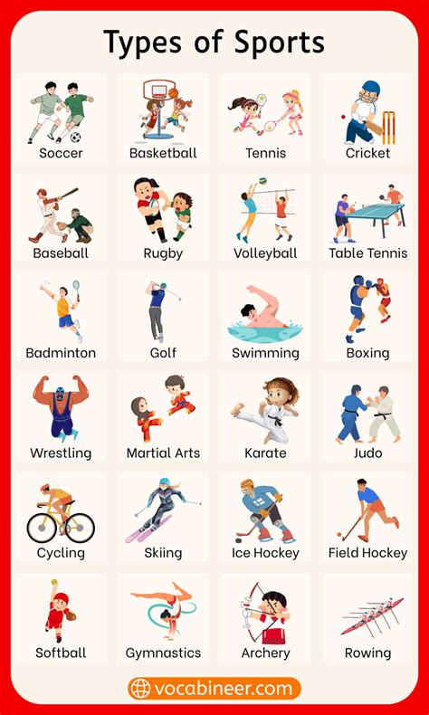 Sports Types 的图像结果