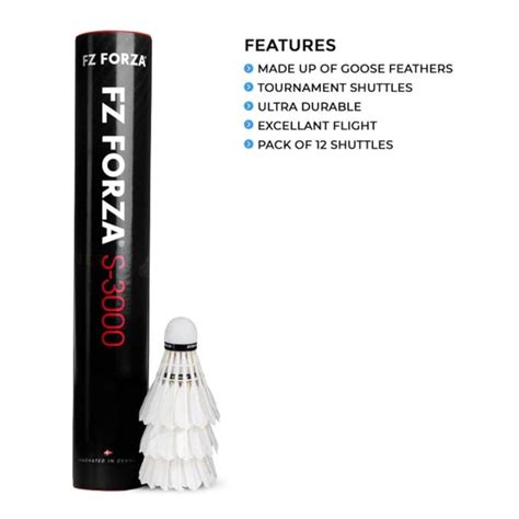 FZ Forza S-3000 Feather Shuttle (White) – Sportswing.in