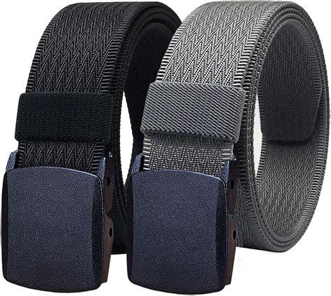 WYuZe Mens Nylon Web Belt No Metal Nickel Free Military Tactical Hiking ...