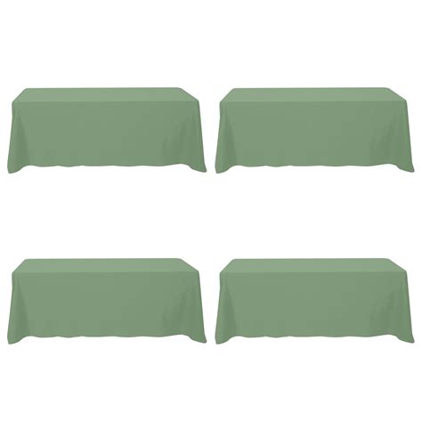 BRILLMAX 4 Pack Sage Green Tablecloths for 8 Foot Rectangle Tables 90 x ...