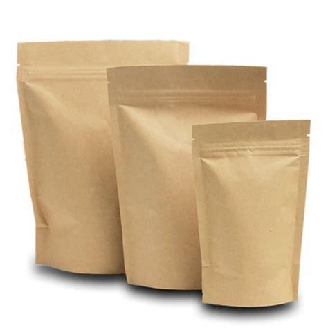 Brown Kraft Paper Stand Up Pouch with Zipper (Inner Foil Lined ...