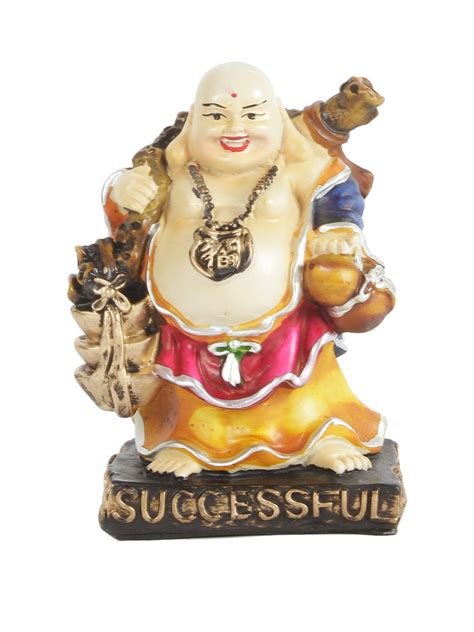 Buy | Cream-Coloured and Gold-Toned Laughing Buddha Showpiece | Tied ...