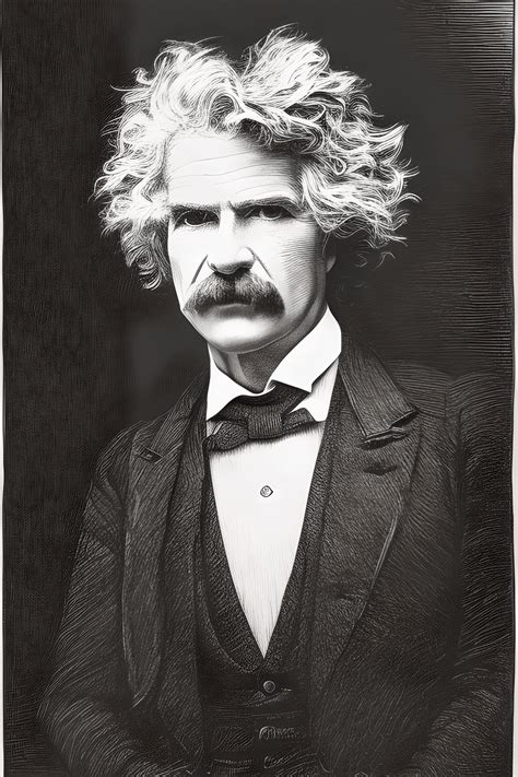 Young Mark Twain Portrait by Gustave Dore · Creative Fabrica