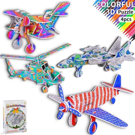 SEVENING 3D Airplane Coloring Puzzle - 3D Coloring | Ubuy India
