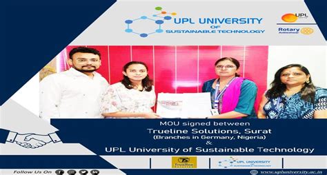 MoU with Trueline Solutions, Surat | UPL University of Sustainable ...
