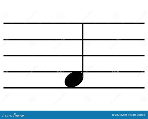 Quarter Note + Staff Notation Royalty-Free Illustration | CartoonDealer ...