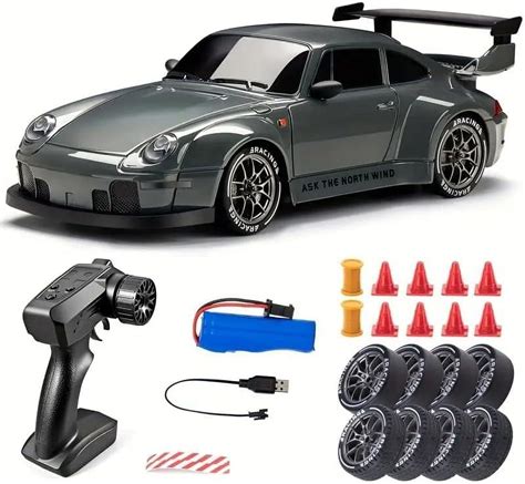 Radio Cont Drift Car, 1:24 Scale Remote Control Vehicle with LED Lights, 2.4GHz 20KM/H 4WD High ...