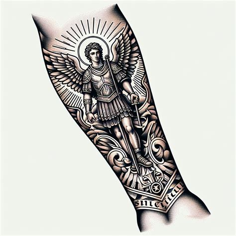 St Michael Tattoo Forearm