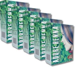 Adore Henna HERBAL BASED powder Dark brown hair colour 60g×5 , Dark ...