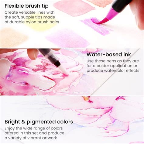 Arteza Premium Real Brush Pens - Water-Based Ink / Blendable