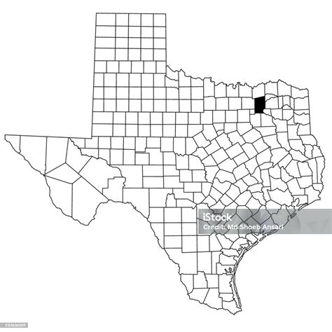 Map Of Hunt County In Texas State On White Background Single County Map ...