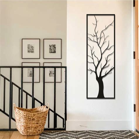 Tree Metal Wall Art Long Wall Decor Vertical Wall Decor - Etsy