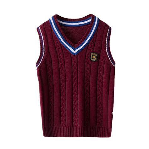 SILVERCELL Sweater Vest 100% Cotton School Uniform Vest for Little ...
