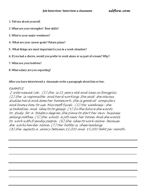 Interview Subheading Worksheet 的图像结果