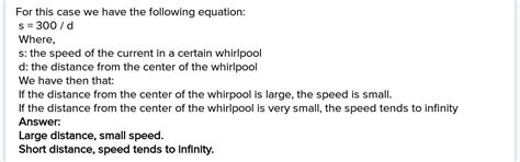 The speed, s, of the current in a certain whirlpool is modeled by s ...