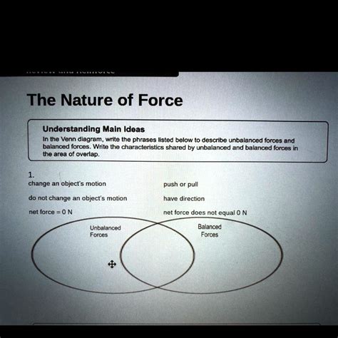 The Nature of Force Understanding Main Ideas In the Venn diagram, write ...