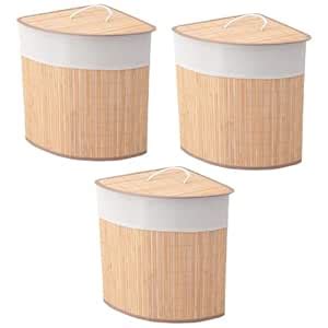 Kuber Industries Bamboo Basket With Lid|Foldable Laundry Basket For ...