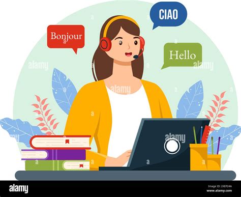Translator Service Vector Illustration with Language Translation for Various Countries and ...